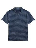 Striped Slub Jersey Polo Shirt