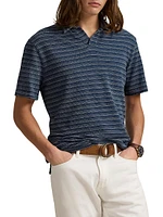 Striped Slub Jersey Polo Shirt