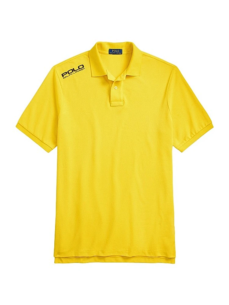 Logo Mesh Polo Shirt