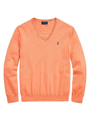 Logo Cotton V-Neck Sweater