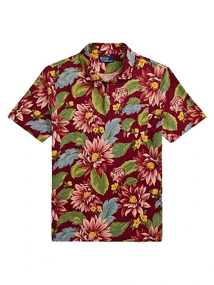 Floral Jersey Polo Shirt