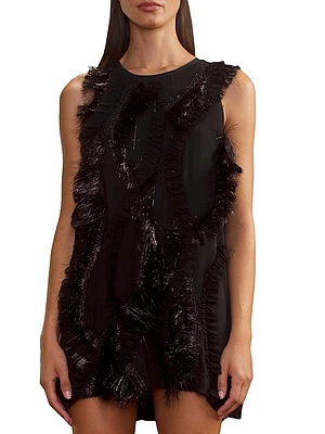 Embellished Silk Minidress