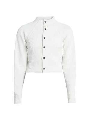 Scala Croc-Texture Cardigan