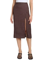Notte Logo-Detailed Textured Midi-Skirt
