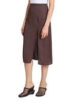 Notte Logo-Detailed Textured Midi-Skirt