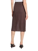 Notte Logo-Detailed Textured Midi-Skirt