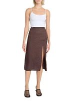 Notte Logo-Detailed Textured Midi-Skirt