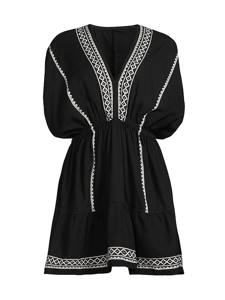 Alem Cotton V-Neck Minidress