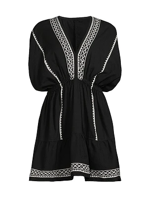 Alem Cotton V-Neck Minidress