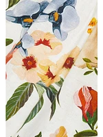 Greek Garden Floral Linen-Blend Maxi Dress