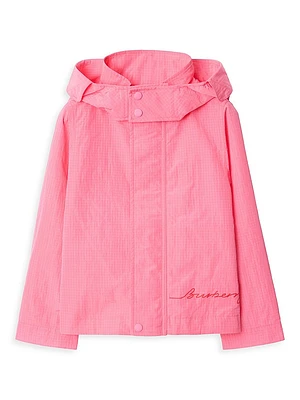 Baby Girl's, Little Girl's & Logo Grid Nylon Jacket