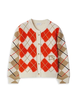 Little Girl's & Argyle Wool Cardigan