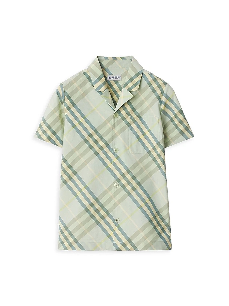 Little Boy's & Check Short-Sleeve Button-Up Shirt
