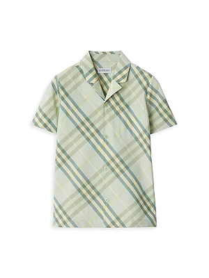Little Boy's & Check Short-Sleeve Button-Up Shirt