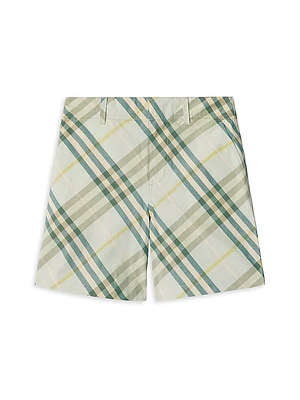 Little Boy's & Check Poplin Shorts