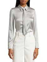 Brady Self-Tie Button-Front Blouse