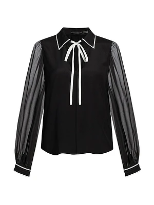 Roanne Silk Tieneck Blouse