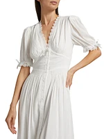 Ketra Cotton Voile Midi-Dress