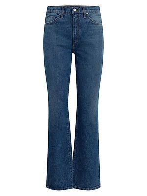 The Stacey Mid-Rise Boot-Cut Ankle Jeans