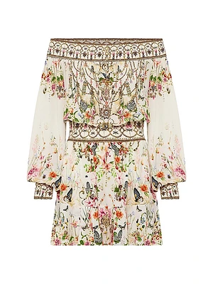 Silk Off-The-Shoulder Minidress