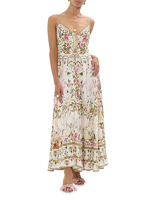 Floral Silk Maxi Dress