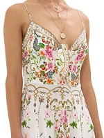 Floral Silk Maxi Dress