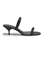 Taliah 50MM Braided Leather Kitten-Heel Sandals