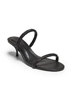 Taliah 50MM Braided Leather Kitten-Heel Sandals
