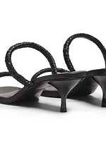 Taliah 50MM Braided Leather Kitten-Heel Sandals