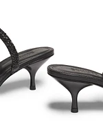Taliah 50MM Braided Leather Kitten-Heel Sandals