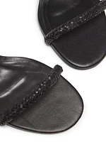 Taliah 50MM Braided Leather Kitten-Heel Sandals