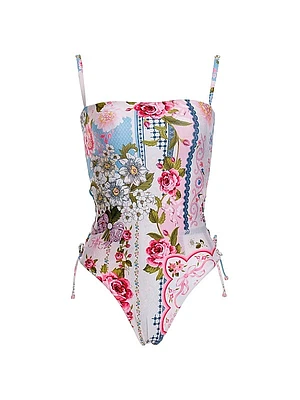 Mariel Meraki Floral Reversible One-Piece Swimsuit