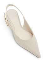 Ciara 50MM Linen Kitten-Heel Pumps