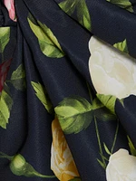 Floral Bow-Detail Midi-Dress