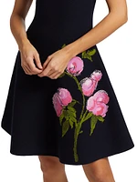 English Rose Jacquard Fit & Flare Minidress