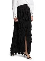 Tiered Rectangle Swatch Maxi Skirt