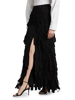 Tiered Rectangle Swatch Maxi Skirt
