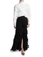 Tiered Rectangle Swatch Maxi Skirt