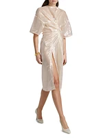 Knotted Sequin Midi-Dress