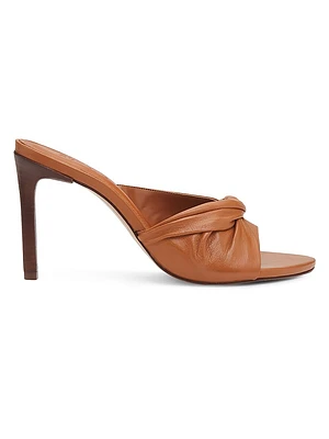 Lori 100MM Gathered Leather Mules