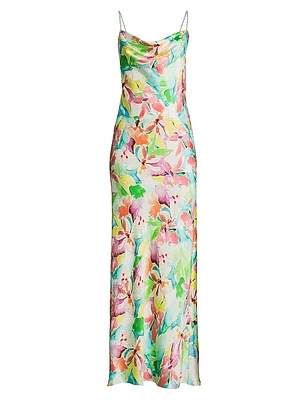Lola Floral Sateen A-Line Gown