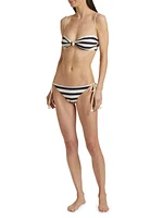 Entorche Del Mar Striped Side-Tie Bikini Bottom