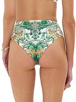 Printed Mid-Rise Bikini Bottoms