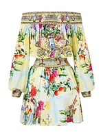 Flor Fantástica Silk Off-the-Shoulder Minidress
