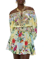 Flor Fantástica Silk Off-the-Shoulder Minidress