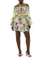 Flor Fantástica Silk Off-the-Shoulder Minidress