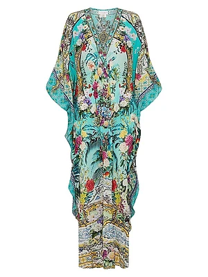 Gathered Waist Silk Kaftan