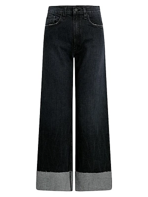 Jodie Wide-Leg Cuffed Jeans