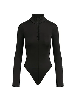 Mock-Turtleneck Long-Sleeve Bodysuit
