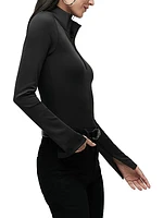Mock-Turtleneck Long-Sleeve Bodysuit